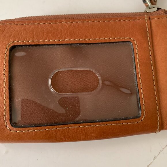 VINTAGE FOSSIL COIN KEY CHAIN BROWN LEATHER WALLET POUCH - Picture 8 of 8